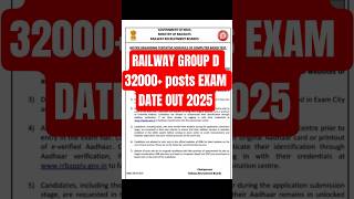 RAILWAY GROUP D EXAM DATE OUT 2025 #jkbankrecruitment2024 #railwayexam#viralshorts
