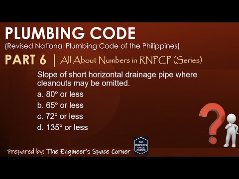 Plumbing Code Part 6 | The Engineer's Space Corner