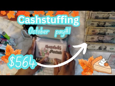 “Cash Stuffing $564 | October Paycheck #1 | Low Income Budgeting as a Single Mom 💵✨"
