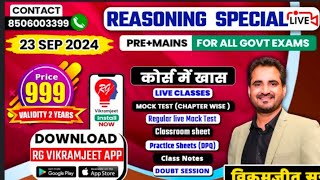 Reasoning foundation batch by vikramjeet sir latest live batch TARGET 2025 paid in free SSC RAILWAY