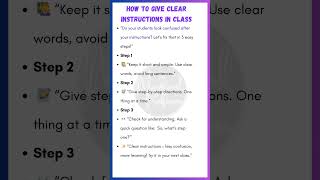 🧑‍🏫 How to Give Clear Instructions in Class | Teaching Tips for Teachers
