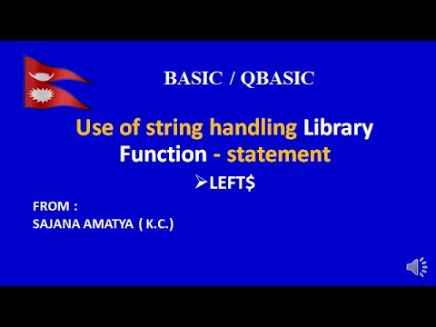 A QBASIC PROGRAM TO SHOW THE USE OF STRING HANDLING FUNCTION ( LEFT$ )