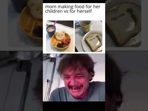 Mom making food for her children vs herself pedro pascal meme