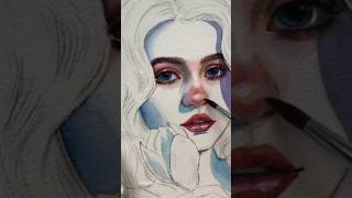 "Creating a Beautiful Watercolor Portrait | Art Time-lapse" #art #drawing #painting#artshorts