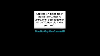 Only Smart People Can Solve This Age Riddle 🧠🤯 | Math Brain Teaser