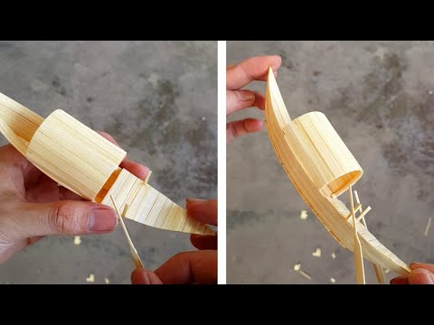 How to Make a Boat easy from bamboo chopsticks||Bamboo Stick man