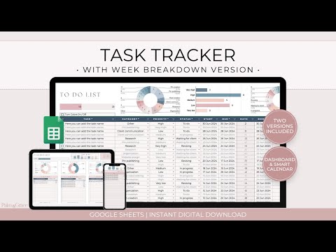 Task Planner Spreadsheet for Google Sheets With Week Breakdown - Video Tutorial