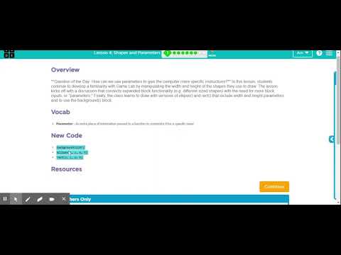 Code.org - CSD Unit 3 - Interactive Animations and Games ('20-'21): Shapes and Parameters #1