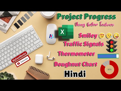 MS Excel |Traffic Light Chart in Excel | Smiley in Excel | Project Progress Doughnut Chart in Hindi