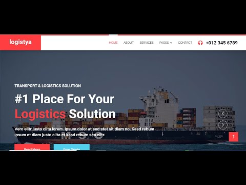 LOGISTICS WEBSITE DESIGN IN BOOTSRAP, HTML,CSS, JAVASCRIPT with free source code