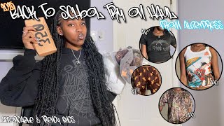 back to school try on haul 2025 (aliexpress unboxing + review)| affordable and trendy y2k/streetwear