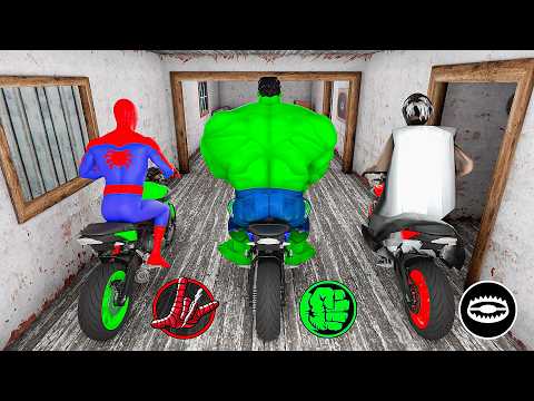 GRANNY, HULK, SPIDERMAN Rides a Motorcycle in House | 3D Animation Story