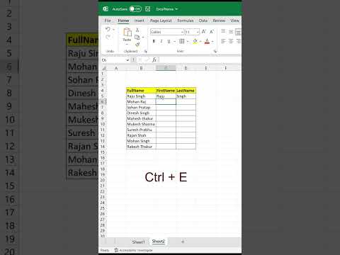 Excel tricks | split full name #shorts #msexcel