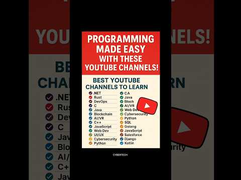 Programming Made Easy with These YouTube Channels! #tech #youtubeshorts #world #youtube #hack #coder