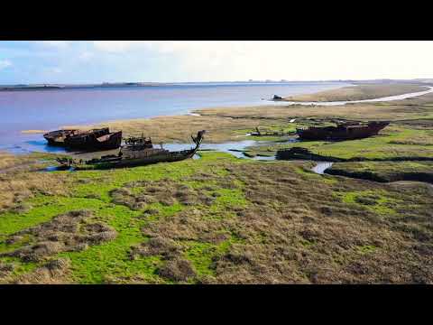 Old ship wrecks at Fleetwood Marina