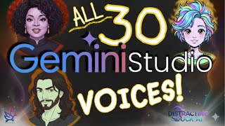 Compare Every Gemini Studio Voice (30 TTS Demo with Timestamps)