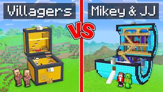 Mikey and JJ vs Villagers Chest House Build Challenge in Minecraft (Maizen)