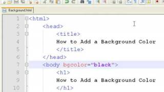 How to Create Web Pages Using HTML : How to Add a Background Color to a Web Page