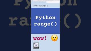 range function in PYTHON telugu #shorts #python #coding #telugu