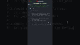 Variable Naming Rules | Day 3 | 100 Days of Python #pythonprogramming #100dayschallenge