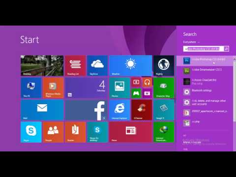 How to open adobe photoshop in windows 8.1