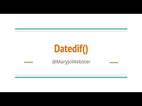 Excel Magic: Datedif() function