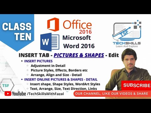 Insert Picture, Shapes and Edit them || Insert Tab || MS Word 16/19 || Class Ten || MS Office Course