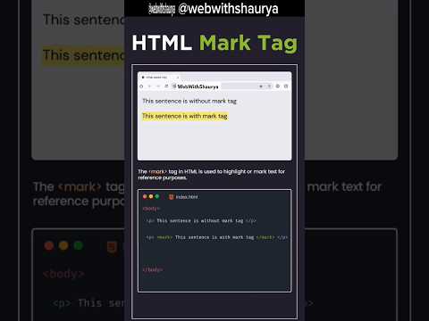 mark tag in html | WebWithShaurya