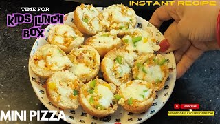 Instant Mini Pizza For Kids Lunch Box | Lunch Box Recipe | Snacks For Kids #lunchboxrecipe