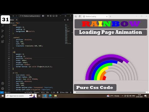 Rainbow color Loading Page Animation Effect || Pure Css-Html Tutorials for beginer || Css-Html Coae