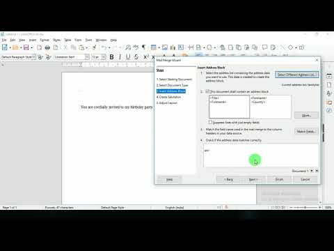 LIBRE OFFICE - MailMerge