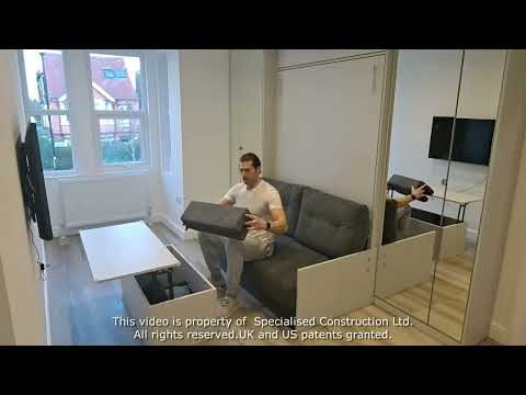 3 in 1 Sofa Wall Bed - Living Room Transformation