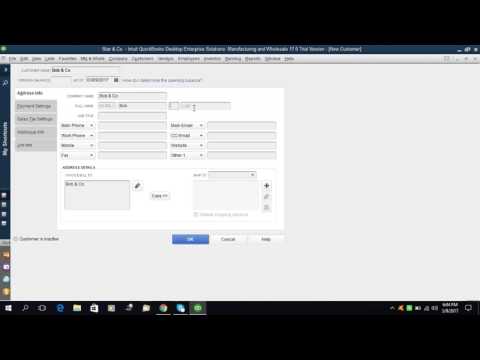 QuickBooks Tutorial Part 04 Set Up New Customer