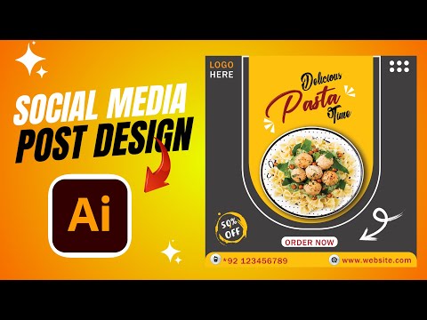 Create Mouth-Watering Pasta Social Media Post Design in Adobe Illustrator CC | Imaginary Design Hub