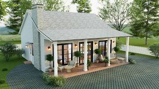 This 31’ x 30’ Cozy Cottage Feels Like a Dream | 910 Sq Ft Modern Farmhouse Tour