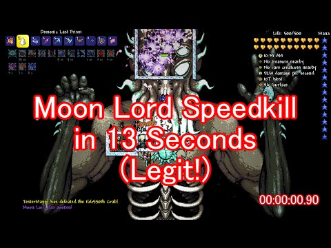 Terraria - Moon Lord Speedkill in 13 seconds