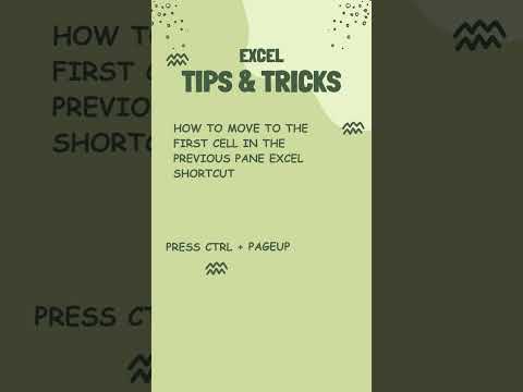 How to Move to the first cell in the previous pane Excel shortcut