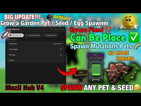 [🧬] BEST Pet & Seed & Egg Spawner Grow a Garden 🌶 Script - Mozil Hub V4 | PLACEABLE | KEYLESS