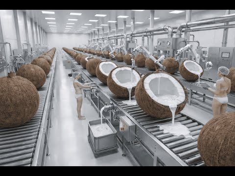 Inside the Factory: How Coconut Milk Is Made from Fresh Coconuts (Full Production Process)