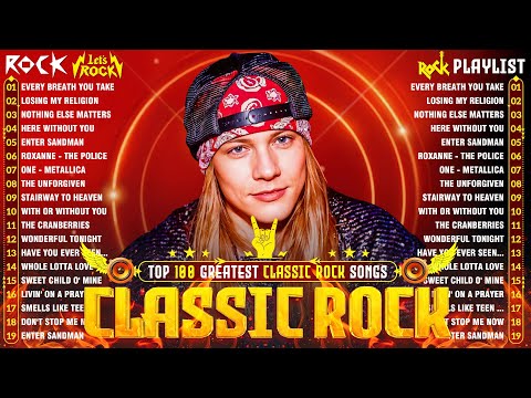Classic Rock Playlist 70s 80s 90s ⚡ Queen, Metallica, Nirvana, Bon Jovi, Guns N' Roses, Aerosmith