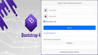 Bootstrap 4 - UI Login page - Netbean IDE 8.2