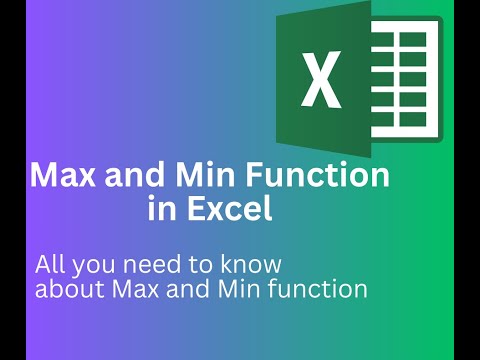 Max and Min Function in Excel