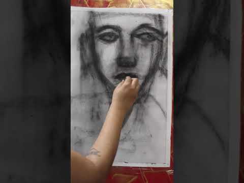 Charcoal on Canvas || Virtual Emotionalism || Modern Art Demonstration|| Time-lapse || Rangsaazi.com