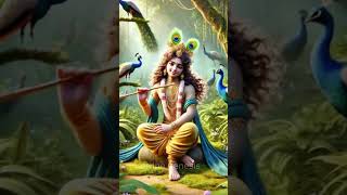 Divine melodies in the heart of nature! #KrishnaVibes #LordKrishna #DivineMelody #SpiritualArt