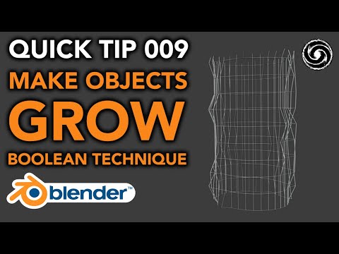 Blender Quick Tip 009 - Make Objects GROW With This SECRET Boolean Modifier Trick