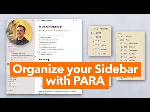 Organize your Sidebar with PARA