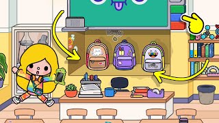 SECRET BACKPACKS BEHIND THE BLACKBOARD // TOCA BOCA / HAPPY TOCA