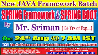 SPRING Framework & SPRING BOOT Online Training @ DURGASOFT