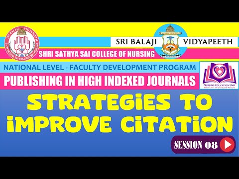 08 Strategies to improve the citation count | Publishing in High Indexed Journals