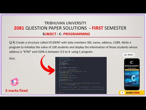 C Program to Display Students from KTM with CGPA Between 3.5 to 4.0 | Structure in C | Learn CSIT
